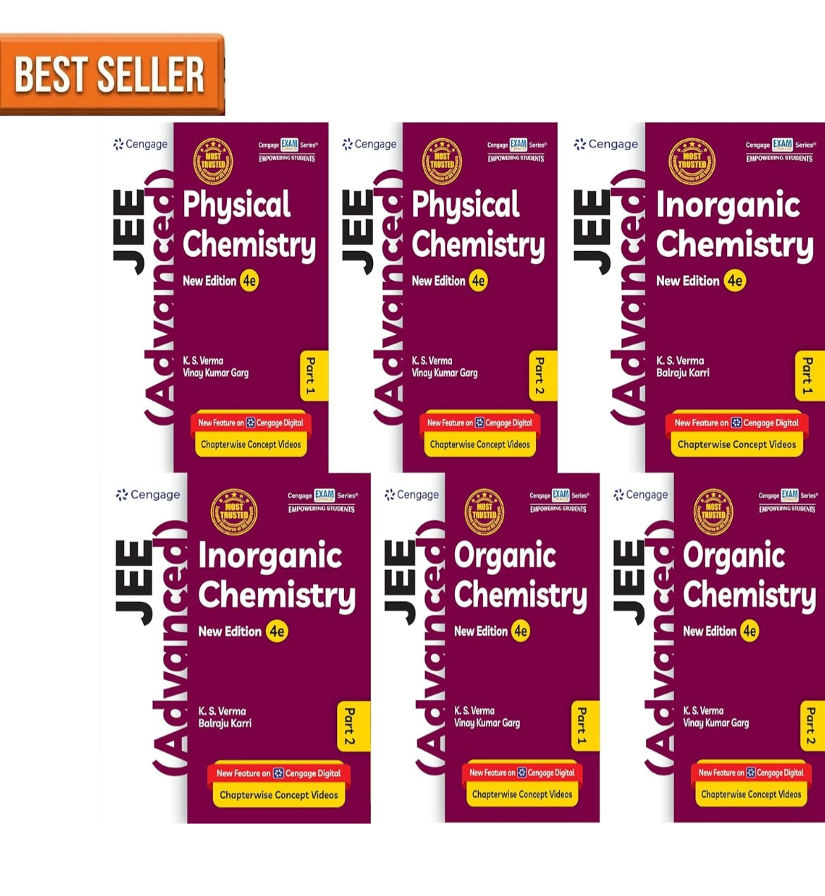 Set of JEE Advanced chemistry books on a white background