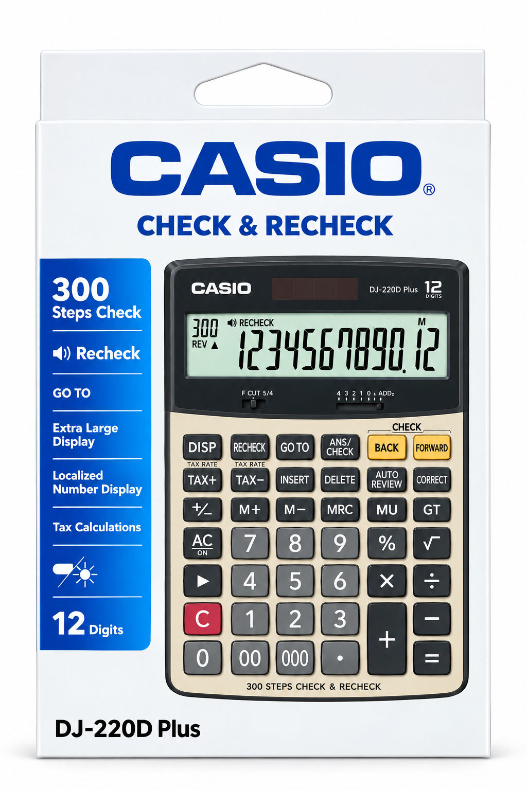 CASIO DJ-220D Plus 12-Digit Desktop Calculator