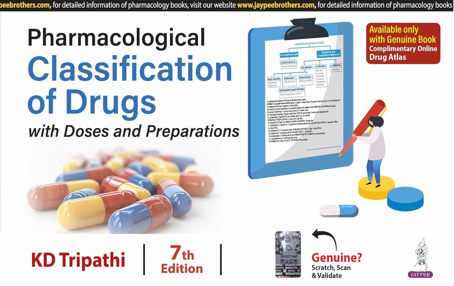 Pharmacological Classification of Drugs With Doses and Preparations by KD Tripat