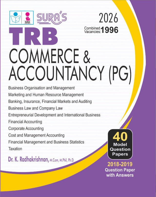 SURA`S TRB PG COMMERCE and ACCOUNTANCY Exam Book