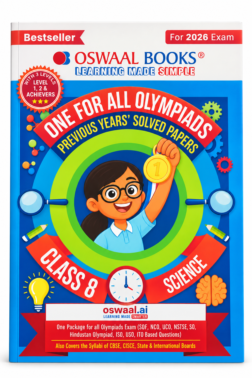 Oswaal Books One for All Olympiads Class 8 Science | Previous Years' Solved Papers