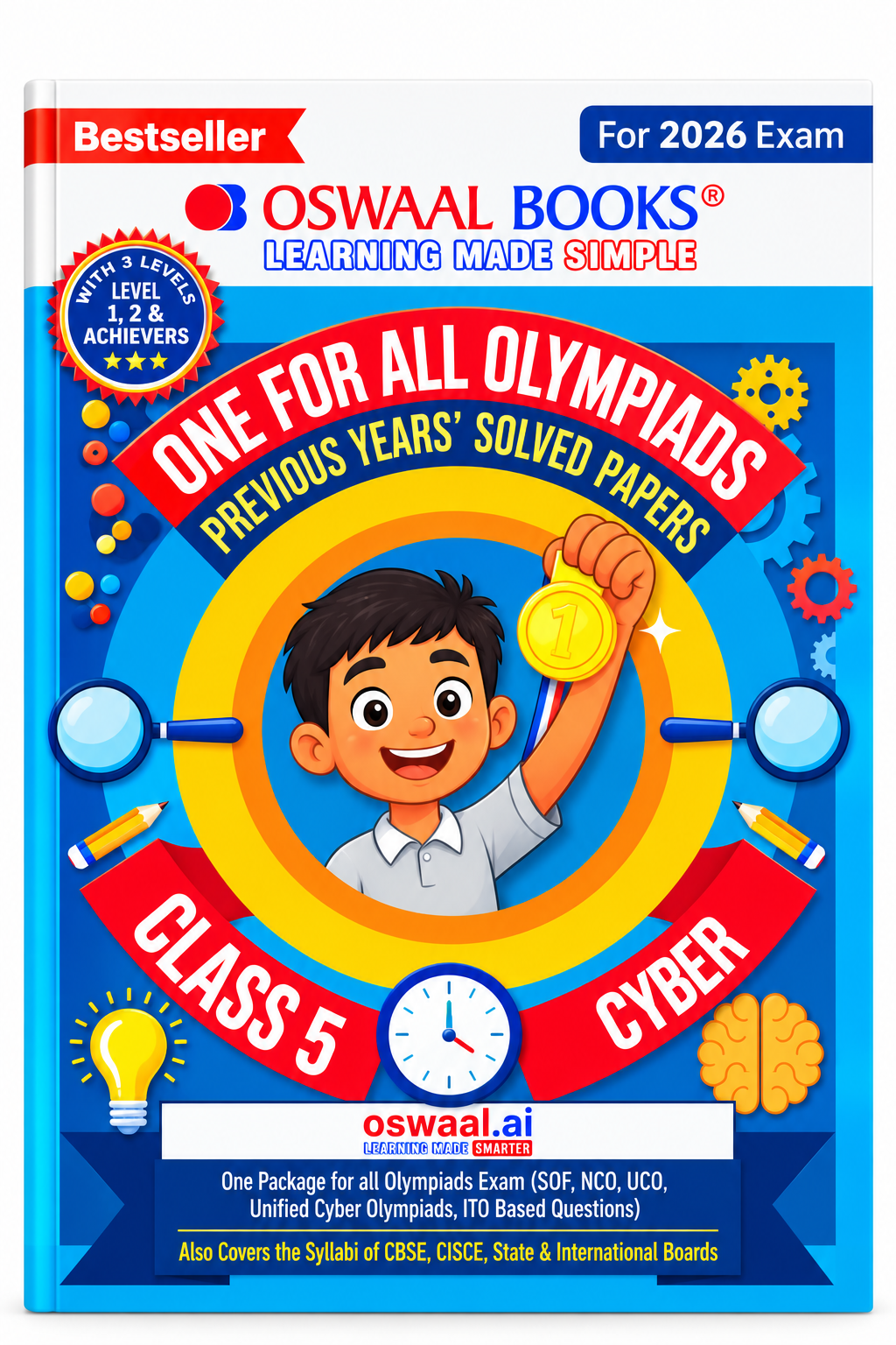 OSWAAL Books One for All Olympiads Previous Years' Solved Papers Class 5 Cyber – 2026 Exam