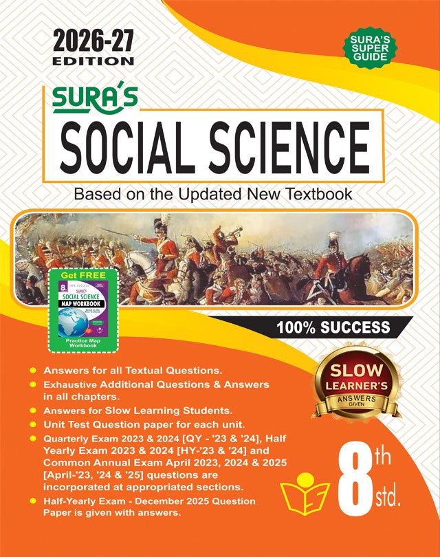 8th std social science English medium Sura guide