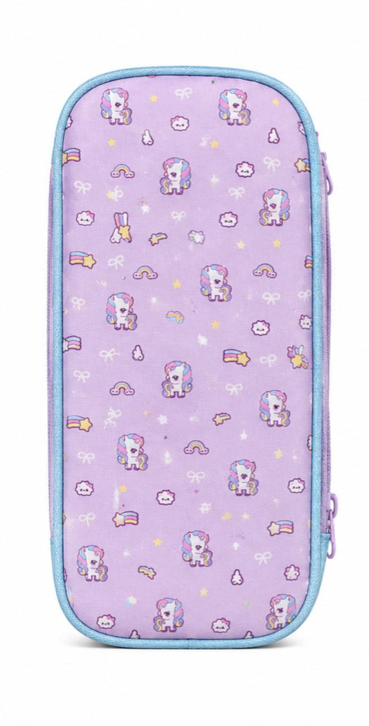 Cute Unicorn Pencil Pouch for Girls | Multi Pocket Kids Stationery Organizer Case