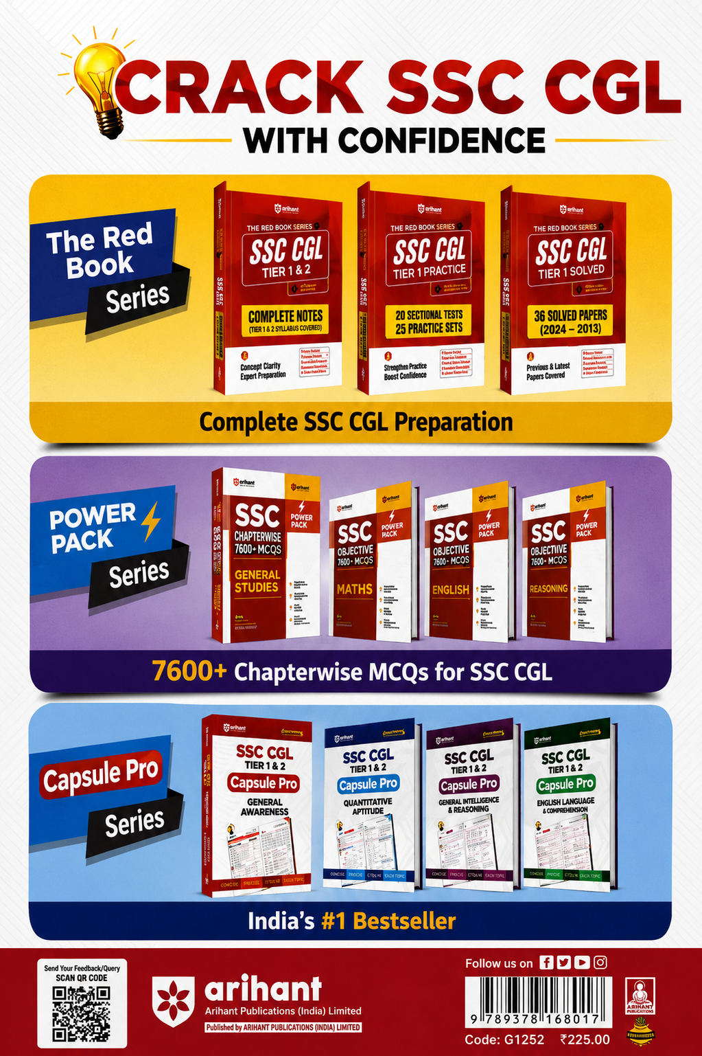 SSC CGL Tier 1 & 2 General Awareness Capsule Pro | Complete Syllabus, PYQs, Notes & Practice | Arihant