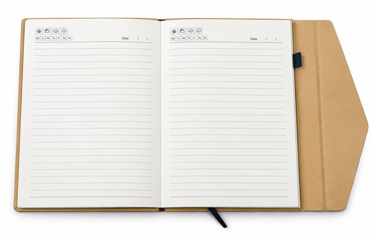 2027 Customizable Premium Executive Diary – Cream & Dark Grey