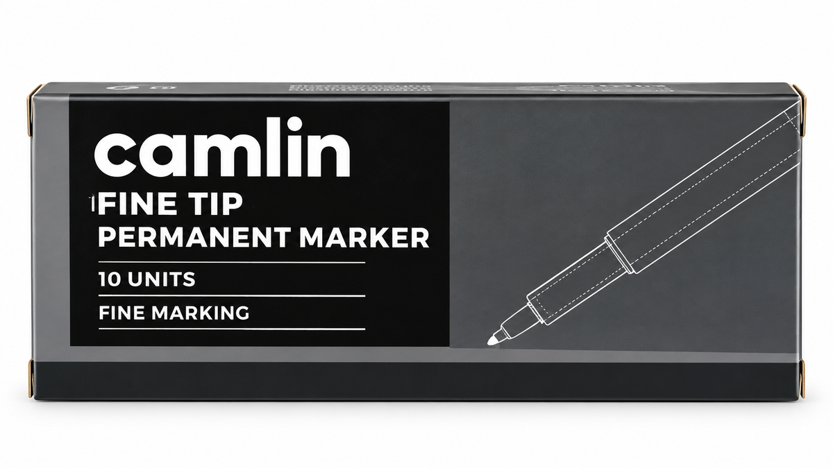 Camlin Fine Tip Permanent Marker – 10 Units