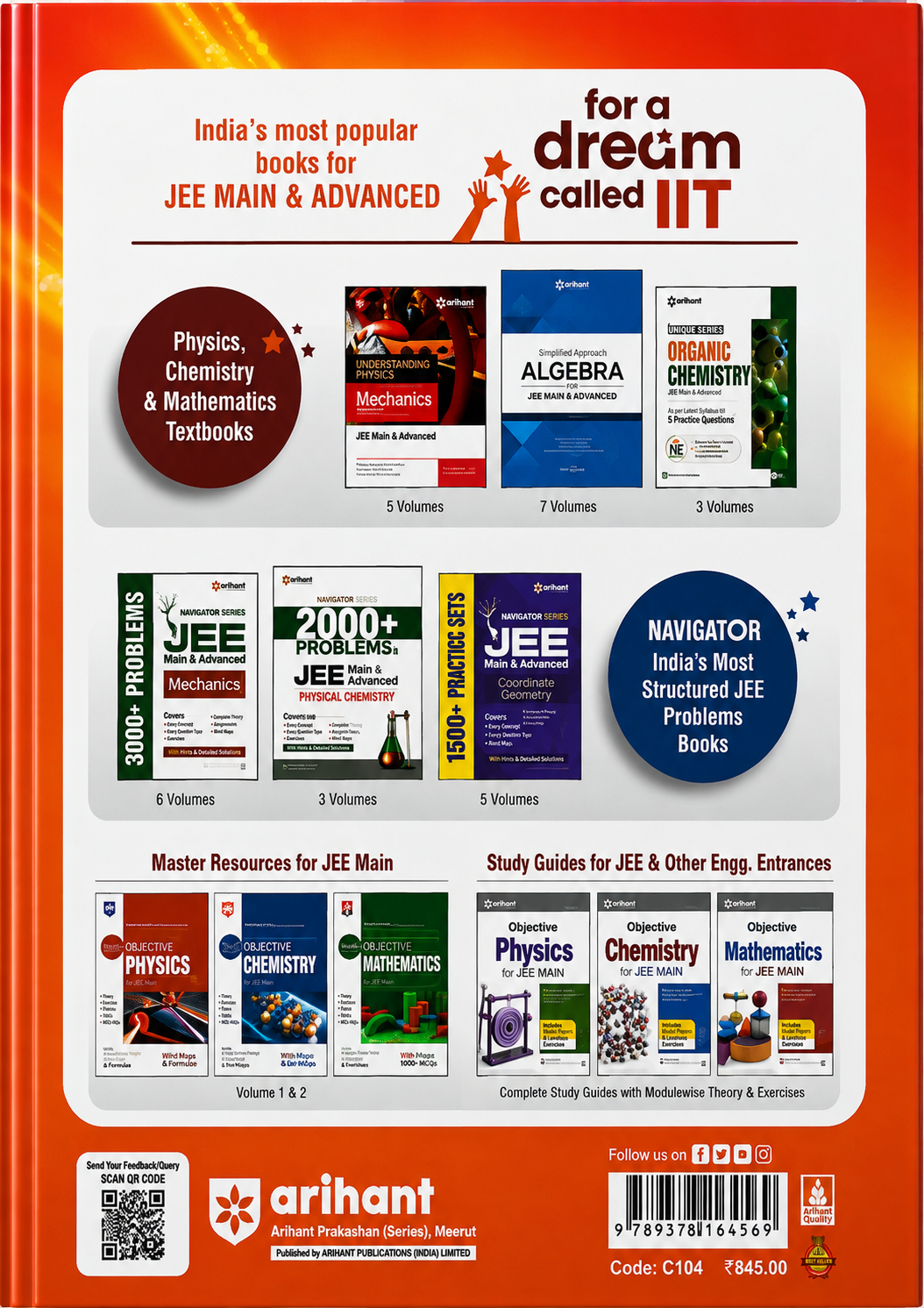 25 Years JEE Main Mathematics Chapterwise Topicwise Levelwise – 3500+ MCQs | Arihant