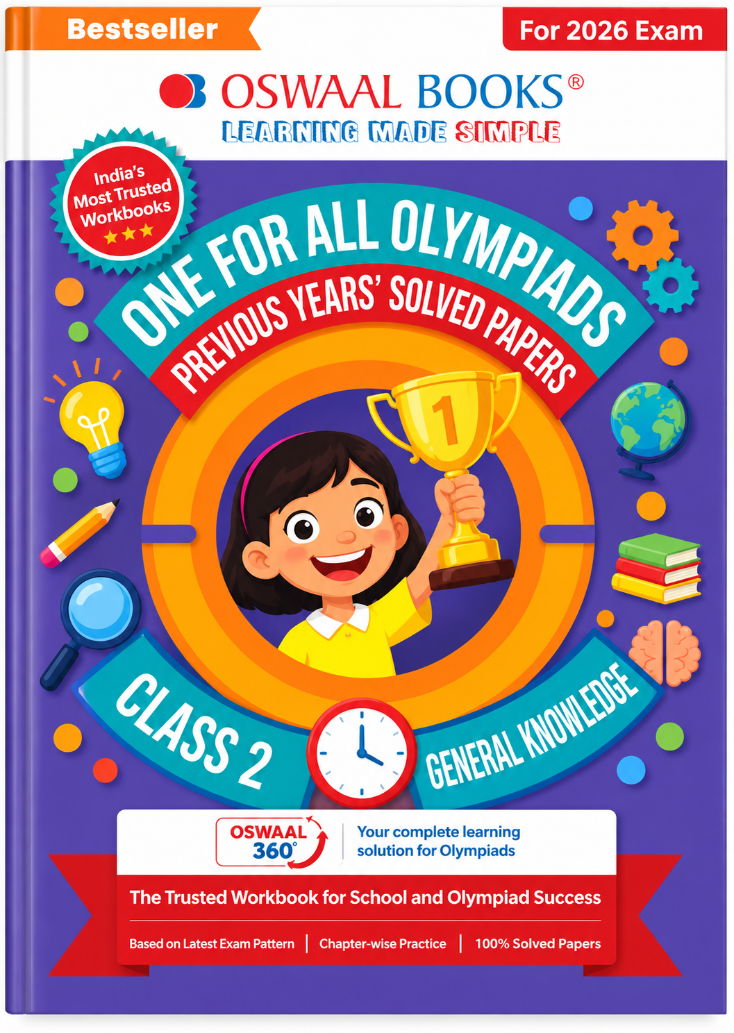 Oswaal One For All Olympiads Class 2 General Awareness – Previous Years’ Solved Papers | 2026 Exam