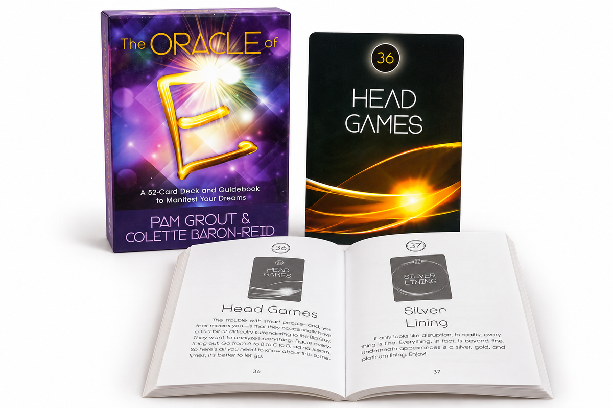 The Oracle of E 52-card deck and guidebook by Pam Grout and Colette Baron-Reid.