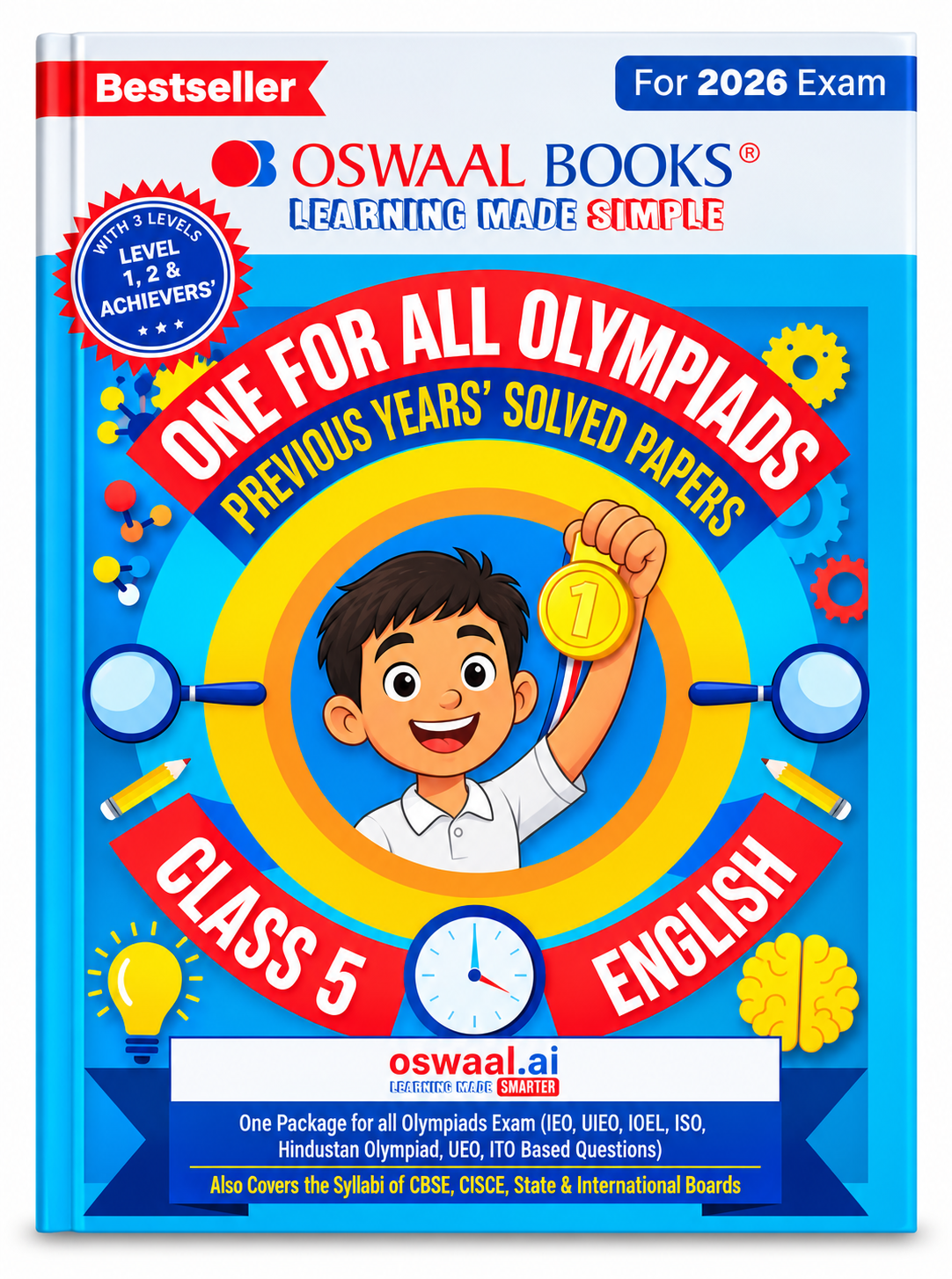 Oswaal Books One for All Olympiads Class 5 English – Previous Years' Solved Papers | For 2026 Exam