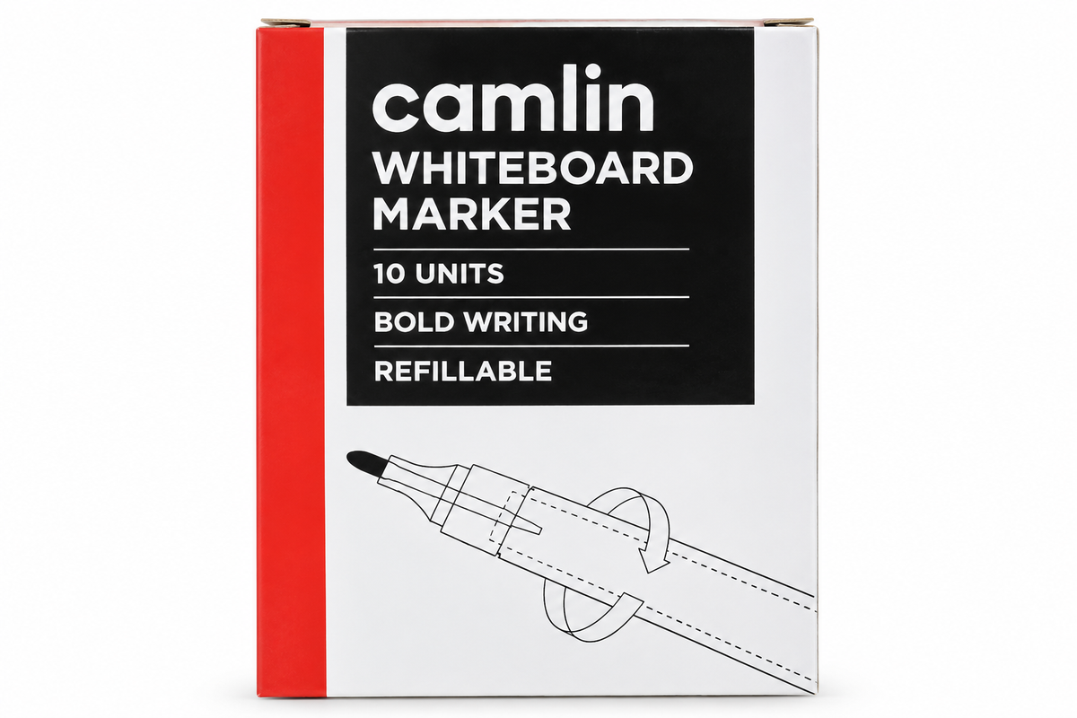 Camlin Whiteboard Marker – 10 Units, Bold Writing, Refillable