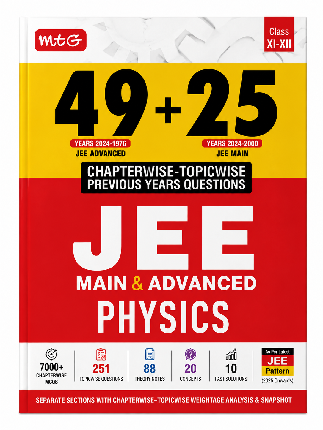 MTG 49+25 Years JEE Main & Advanced Physics – Chapterwise & Topicwise Previous Years Questions