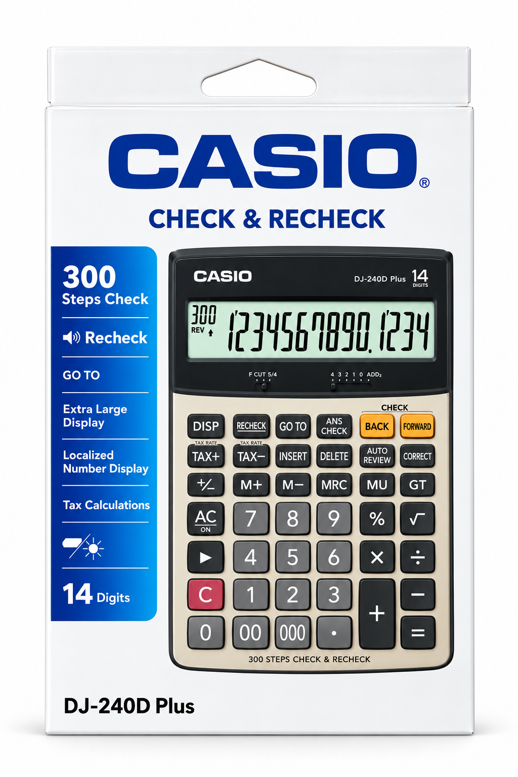 Casio DJ-240D Plus Check & Recheck Desktop Calculator – 14 Digits