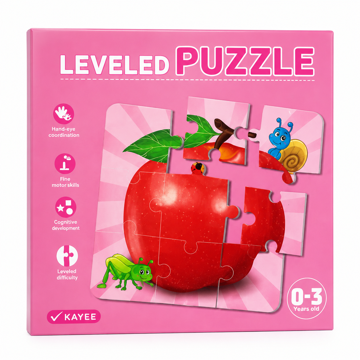 Kayee Leveled Puzzle for Kids – Apple Jigsaw Puzzle | Educational Learning Toy | Hand-Eye Coordination & Cognitive Development