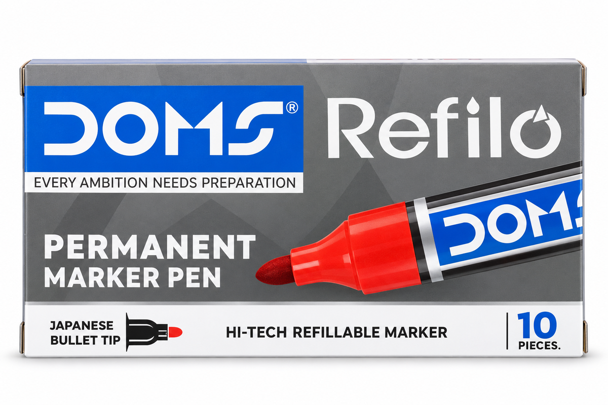 Doms Refilo Permanent Marker Pen – 10 Pieces
