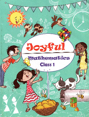 Book cover of 'Joyful Mathematics Class 1' with colorful illustrations and text.