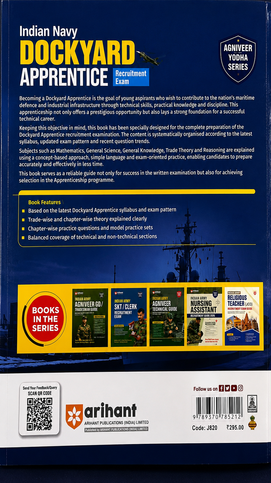 Indian Navy Dockyard Apprentice Recruitment Exam 2026 | All Trades | Chapterwise Study Notes & Practice Questions | Arihant