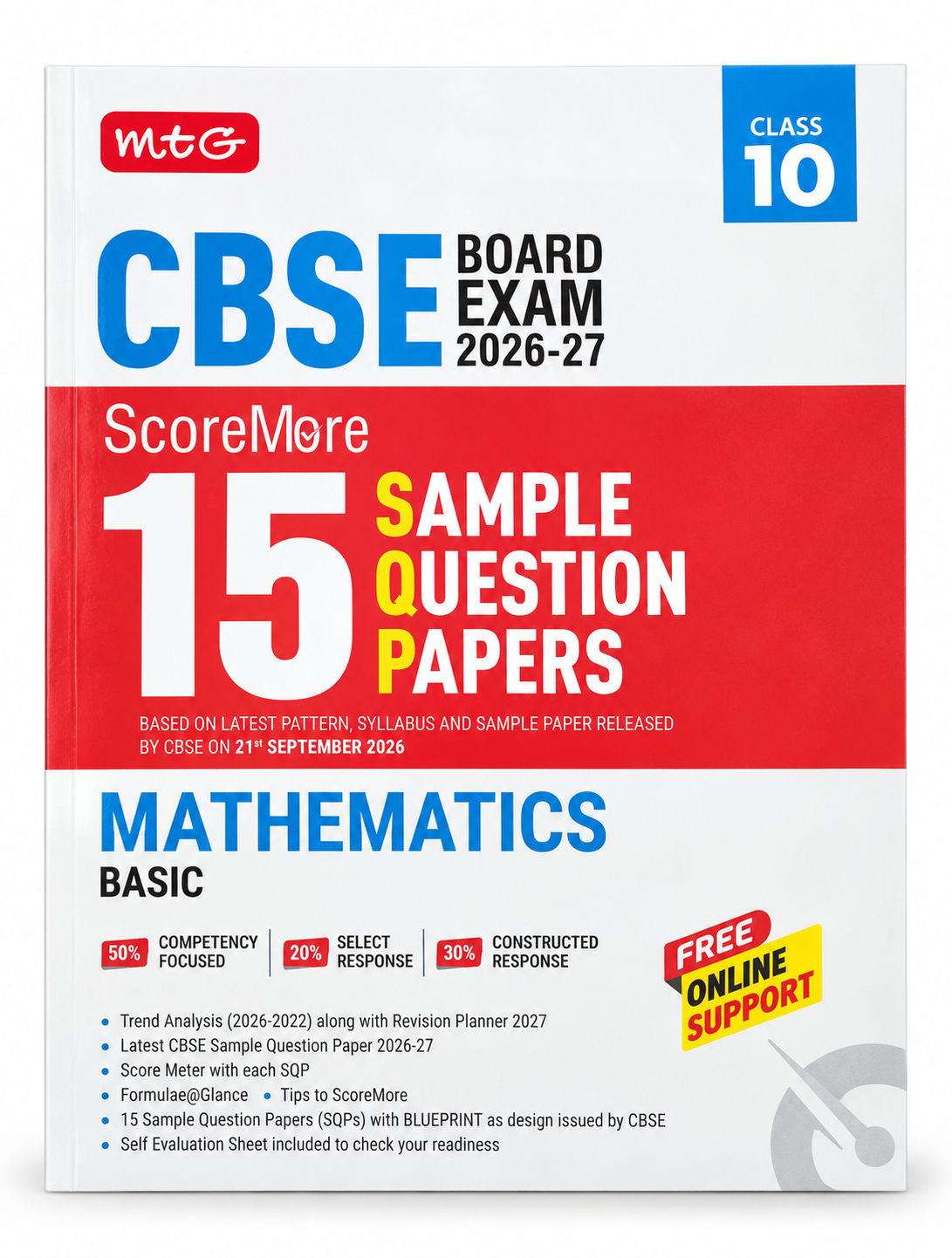MTG CBSE Class 10 Mathematics Basic ScoreMore 15 Sample Question Papers 2026–27