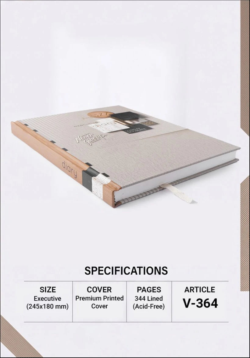 2027 Customizable Cream & Copper Paper Pasting Executive Diary β V-364