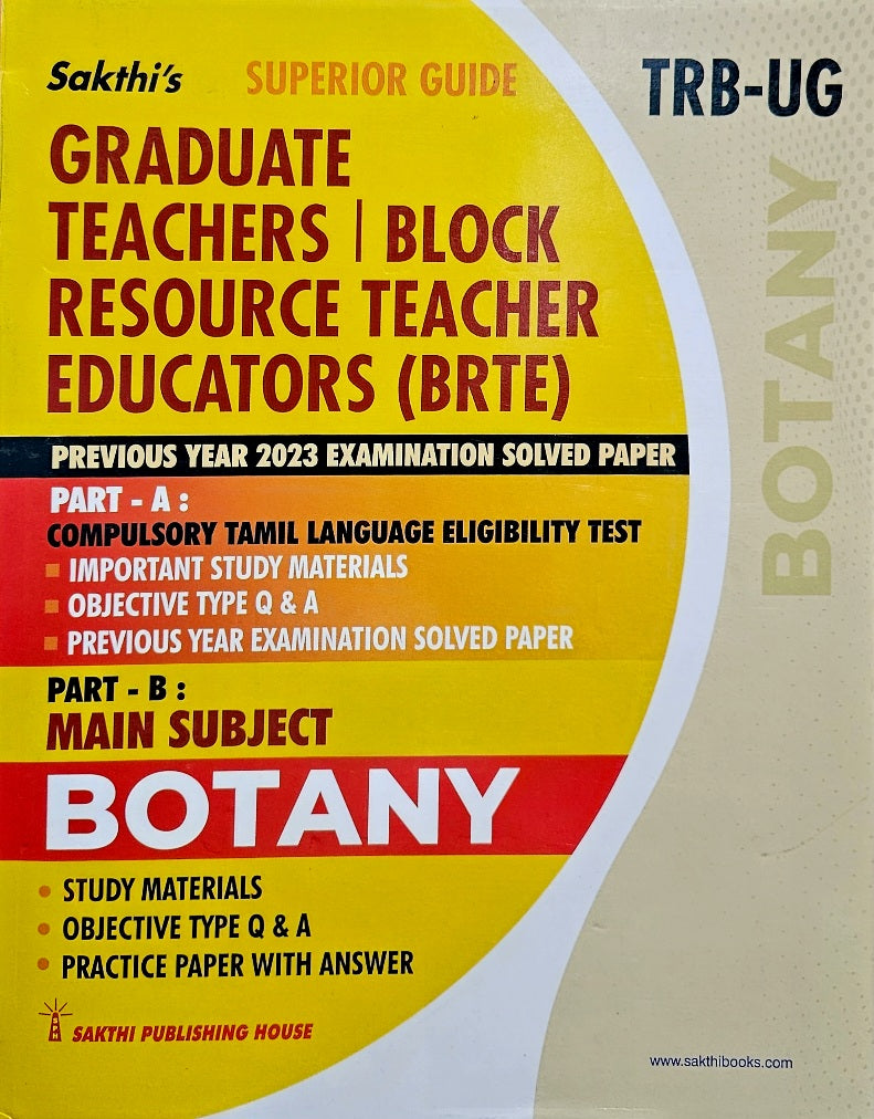 SAKTHI'S TRB UG BOTANY 2026 Graduate Teachers / Block Resource Teacher Educators