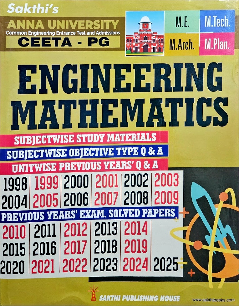 SAKTHI'S CEETA PG ENGINEERING MATHEMATICS Important Objective Type Q&A Previous Year Exam Solved Papers