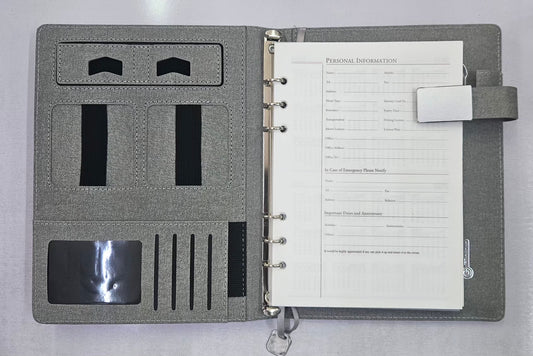 Jasper Powerbank Diary with 8000 mAh and Wireless Charging (Grey)