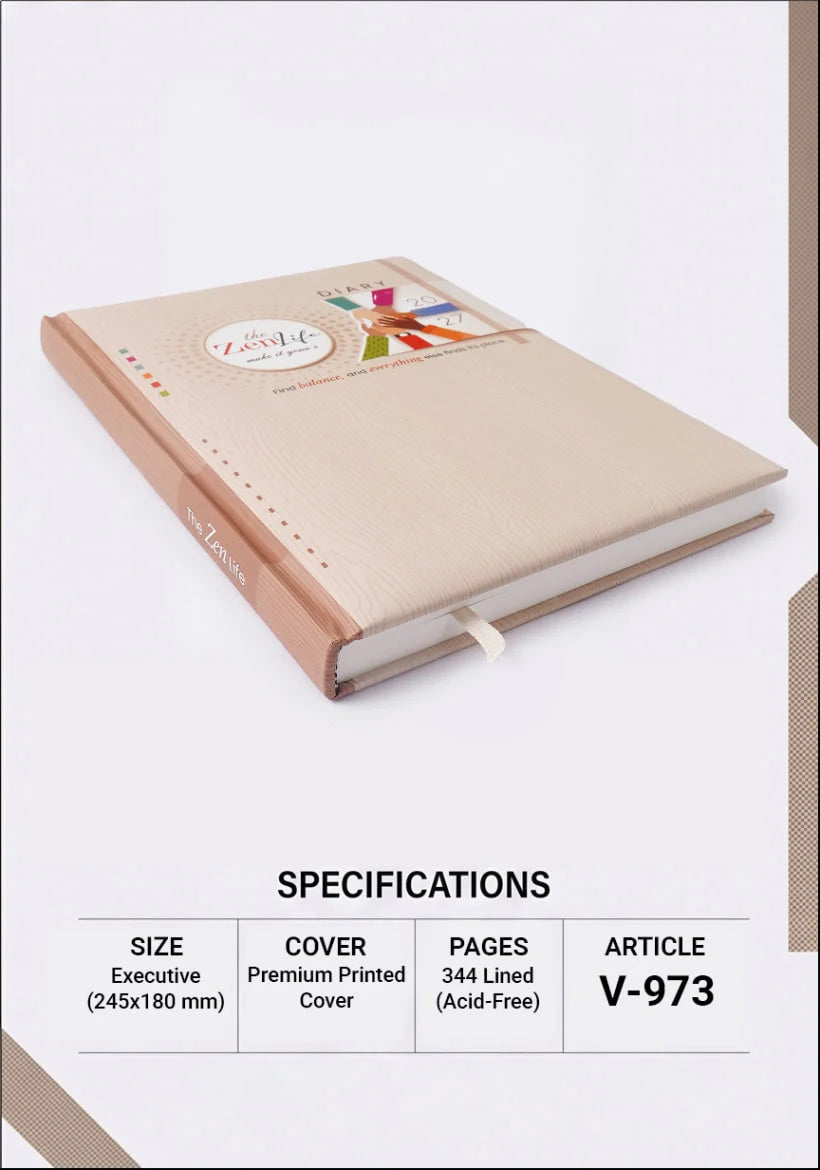 2027 Customizable Theme Executive Diary β V-973 | Printed Hard Cover Diary