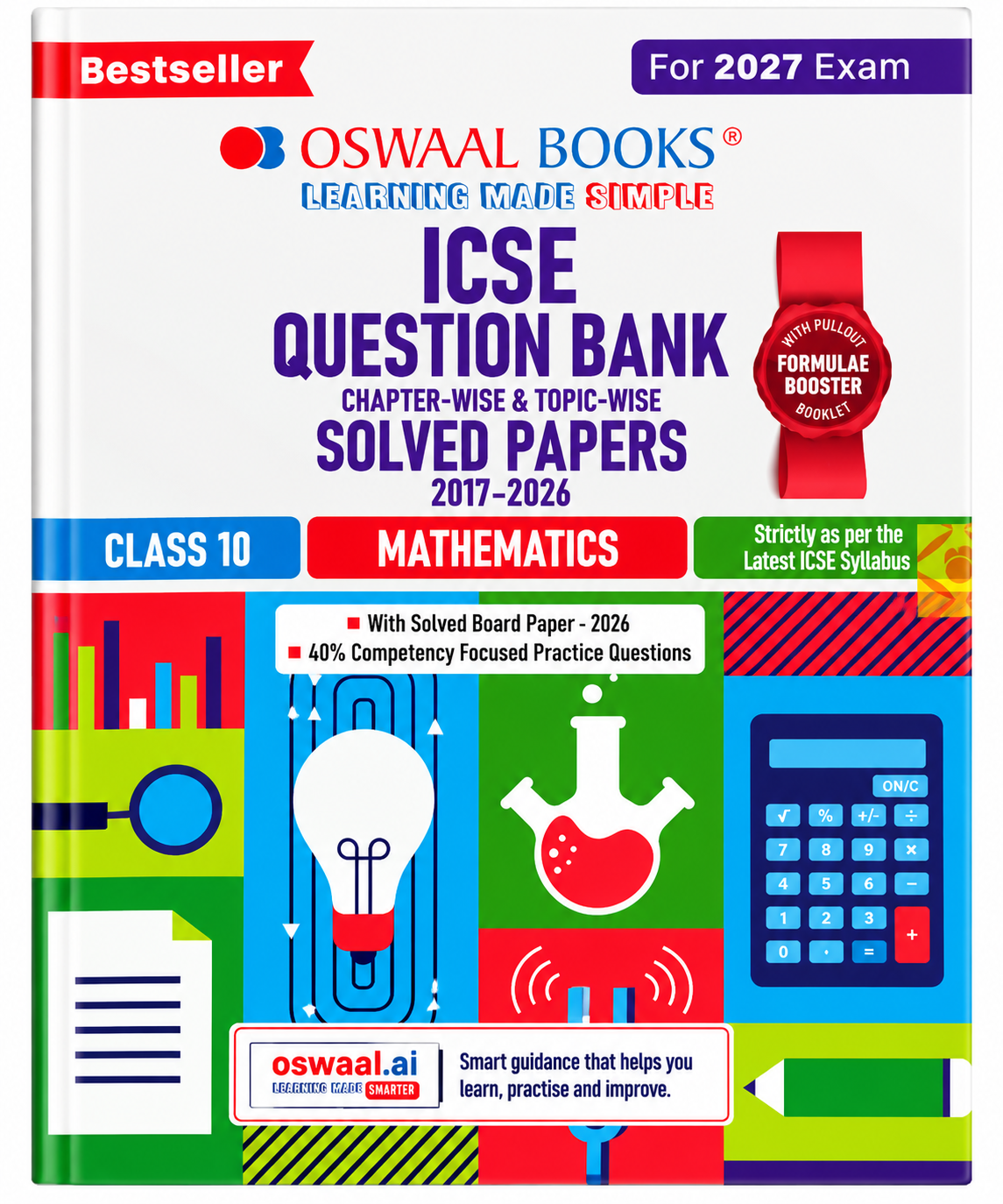 Oswaal ICSE Question Bank Chapter-wise & Topic-wise Solved Papers 2017–2026 Class 10 Mathematics