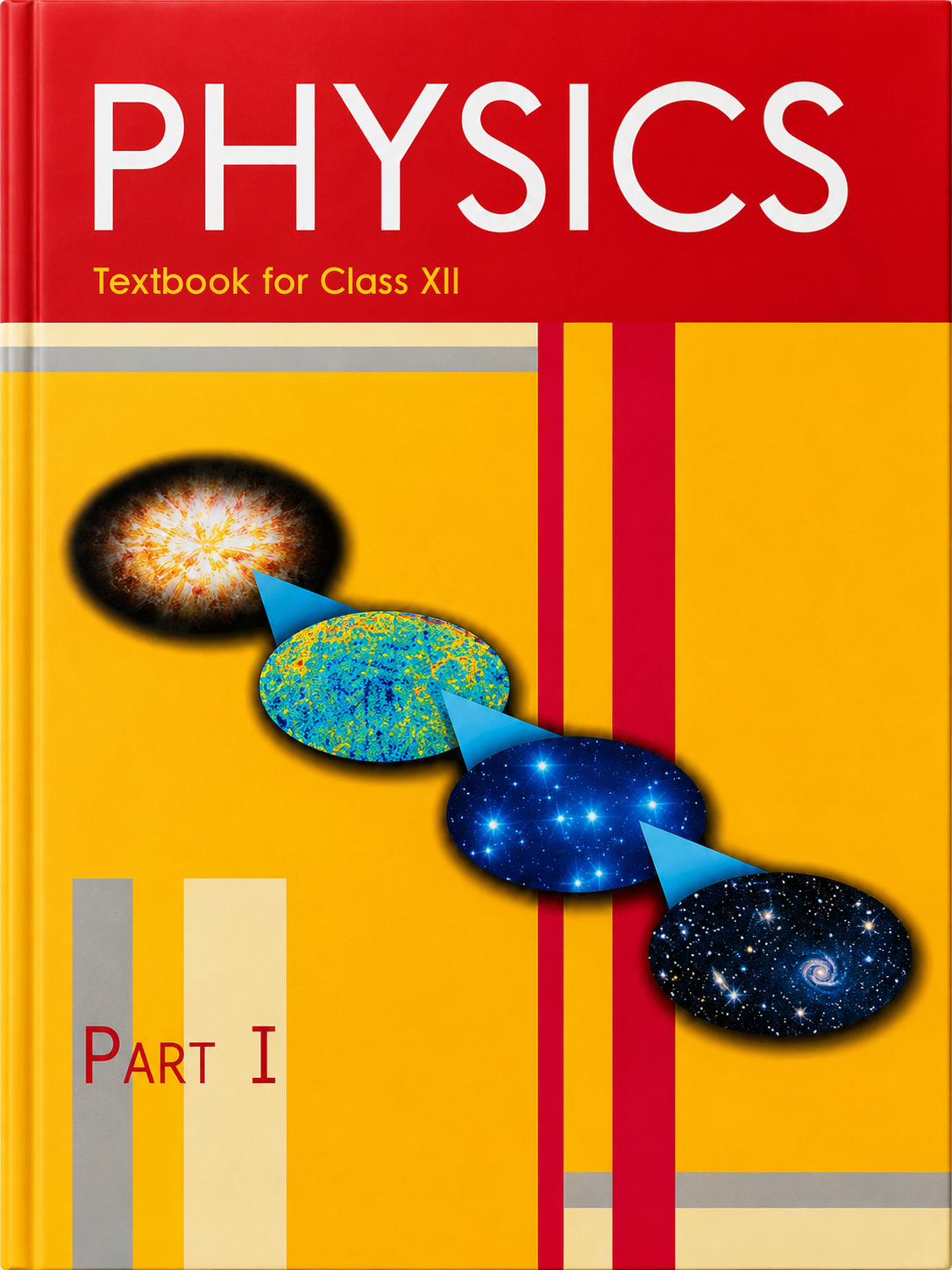 Textbook for Class XII Physics with a colorful cover design