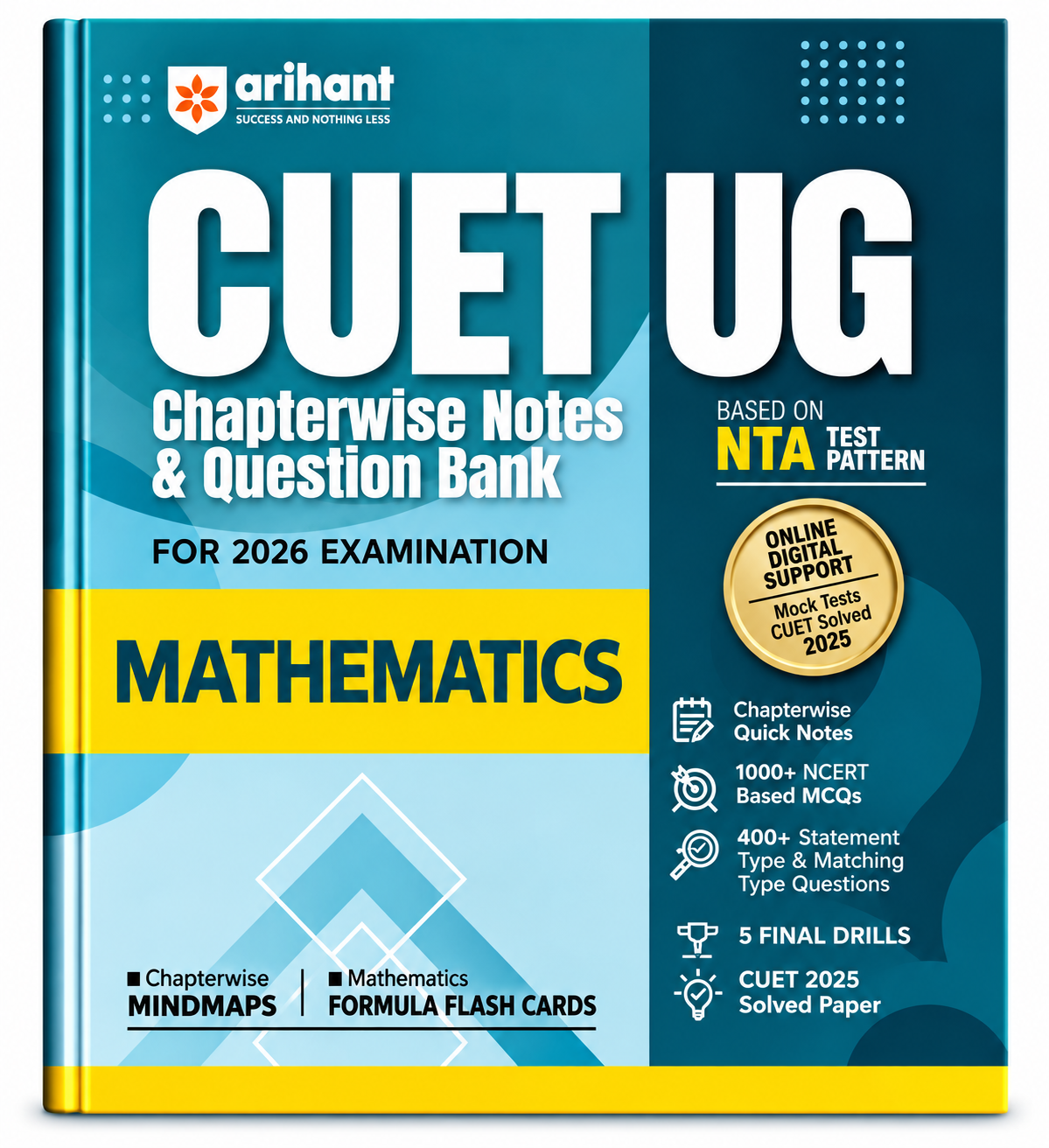 CUET UG Chapterwise Notes & Question Bank for 2026 Examination – Mathematics | Arihant