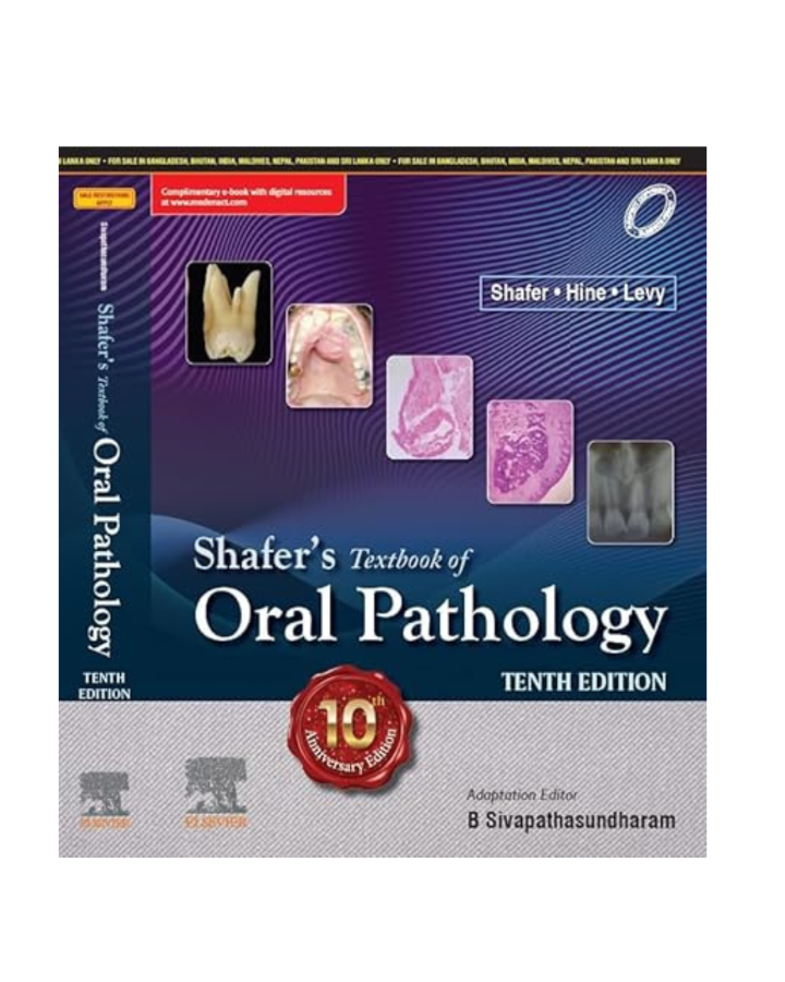 Book titled 'Shafer's Textbook of Oral Pathology' on a white background