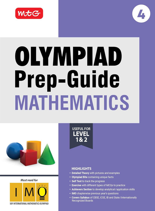 MTG Olympiad Prep-Guide Class 4 Mathematics (IMO) - Detailed Theory, IMO