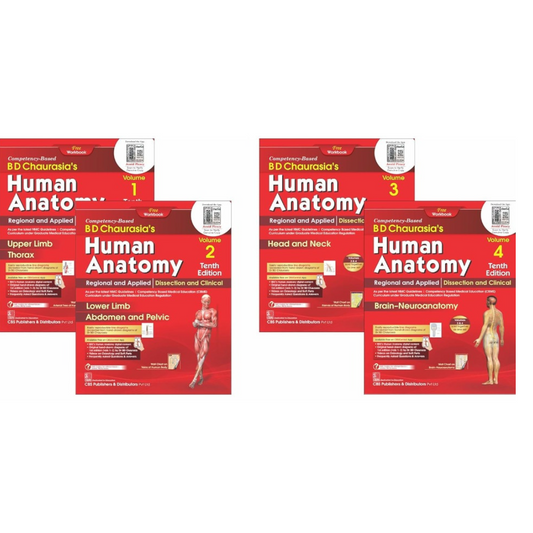 BD Chaurasia’s Human Anatomy 10/e 2024 (4 Vol set) by BD Chaurasia