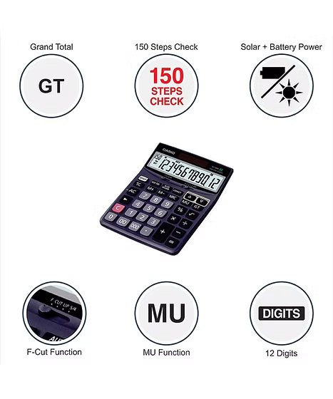 Casio DJ-120D 150 Steps Check and Correct Desktop Calculator with Bigger Screen/