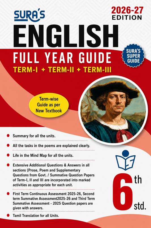 SURA`S 6th Standard English Full Year Guide 2026-27 Latest Updated Edition