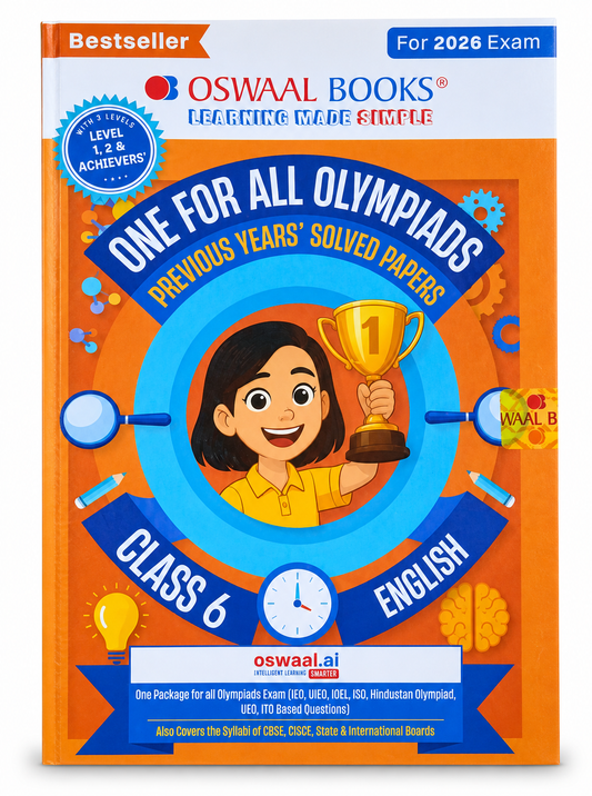 Oswaal Books One for All Olympiads Previous Years' Solved Papers – Class 6 English | 2026 Exam