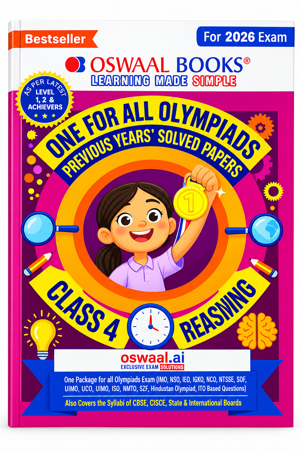 Oswaal Books One for All Olympiads Previous Years' Solved Papers Class 4 Reasoning | 2026 Exam