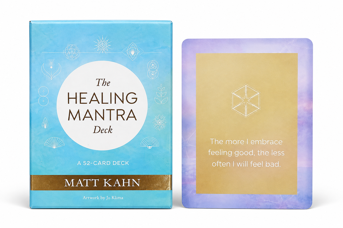 The Healing Mantra Deck 52-card deck by Matt Kahn with artwork by Jo Klima.