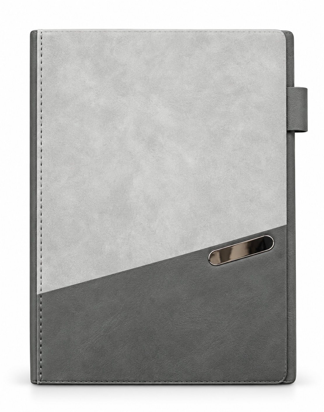 2027 customizable grey and dark grey executive diary with metallic accent

