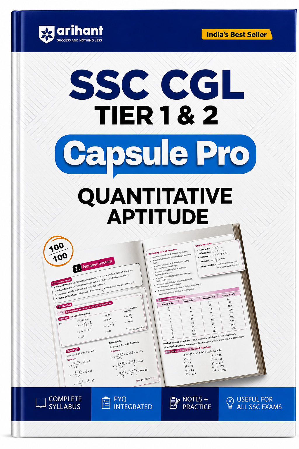 SSC CGL Tier 1 & 2 Quantitative Aptitude Capsule Pro Notes | Arihant | English Medium