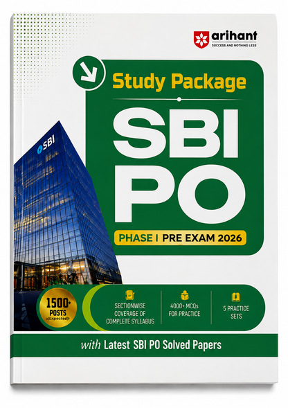 Arihant SBI PO Phase 1 Pre Exam 2026 Study Package | 4000+ MCQs | Sectionwise Complete Syllabus | Latest SBI PO Solved Papers