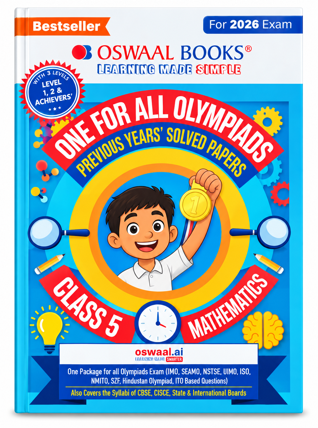 Oswaal Books One for All Olympiads Class 5 Mathematics – Previous Years' Solved Papers | For 2026 Exam