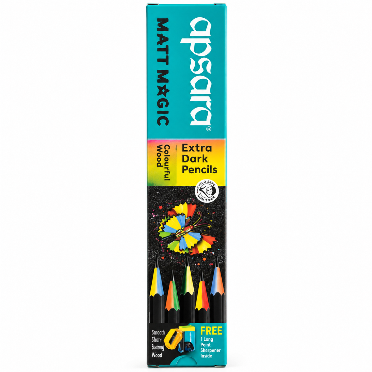 Apsara Matt Magic Extra Dark Pencils with Free Sharpener