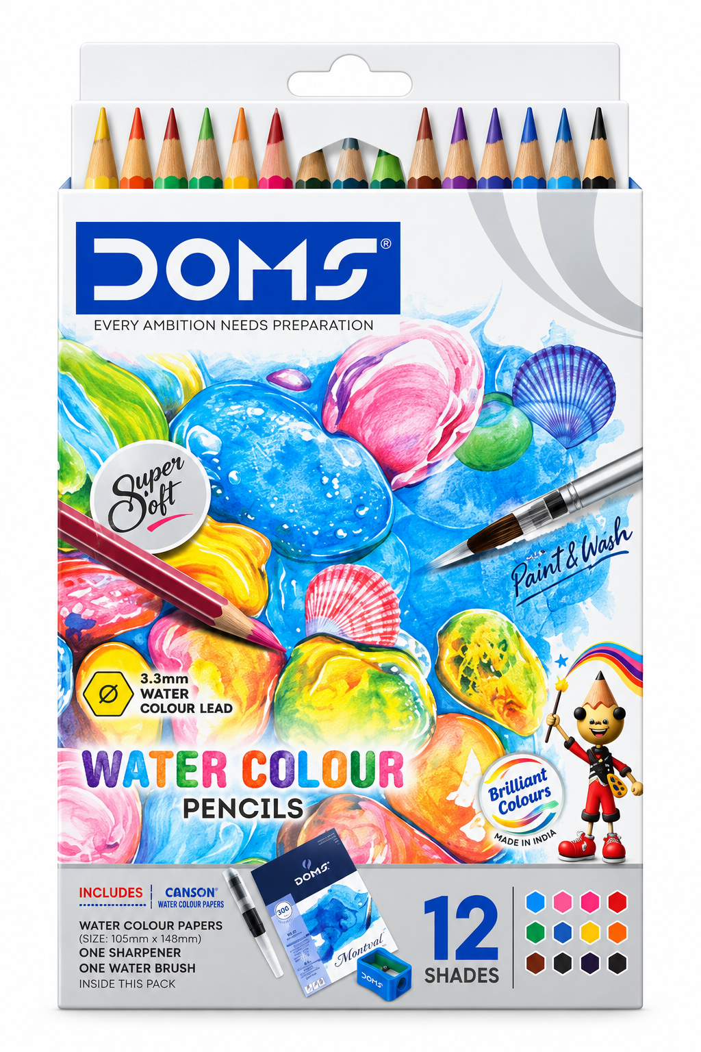 DOMS Water Colour Pencils – 12 Shades