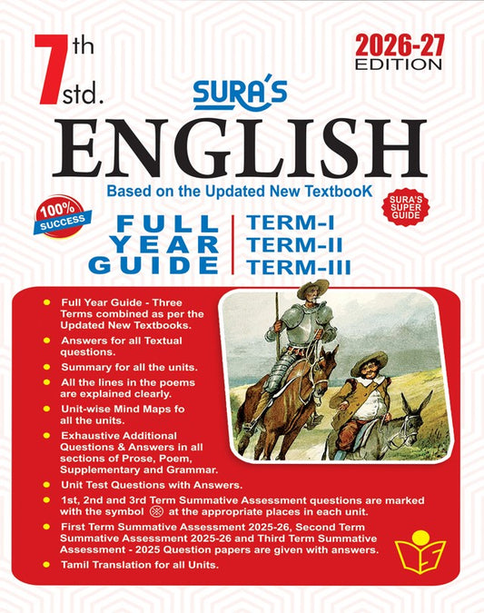 7th std English guide Sura English medium