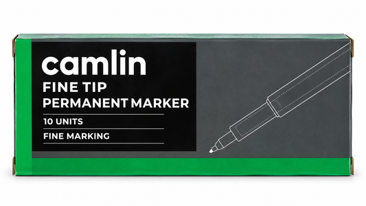 Camlin Fine Tip Permanent Marker – Green, 10 Units