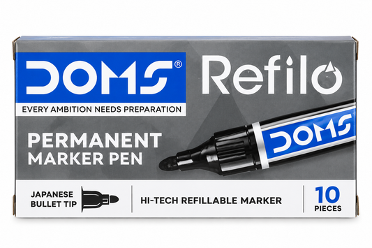 DOMS Refilo Permanent Marker Pen – 10 Pieces