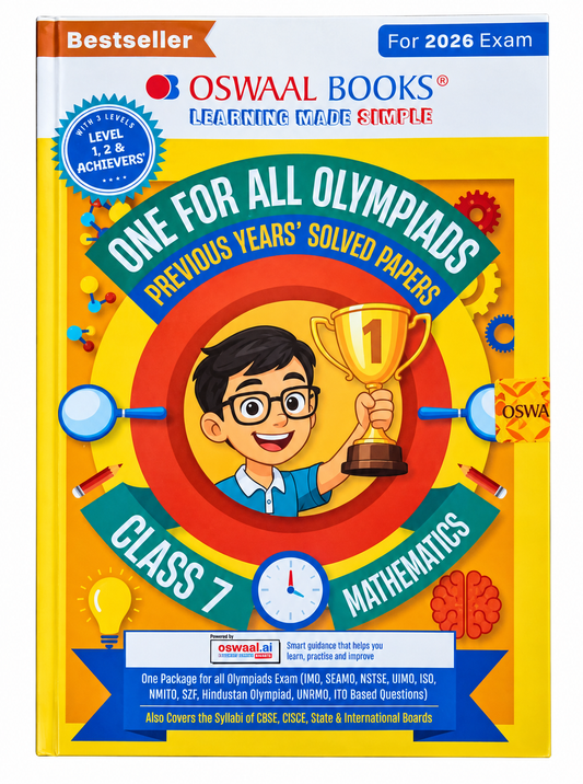Oswaal Books One for All Olympiads – Class 7 Mathematics | Previous Years' Solved Papers | For 2026 Exam