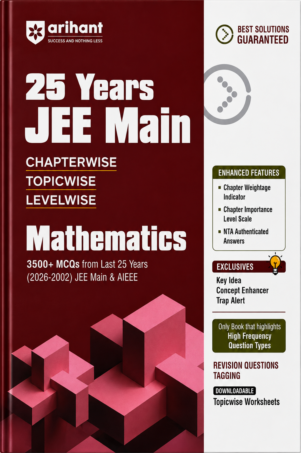 25 Years JEE Main Mathematics Chapterwise Topicwise Levelwise – 3500+ MCQs | Arihant